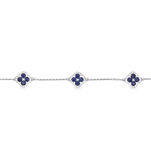 Sapphire & Diamond Clover Bracelet
