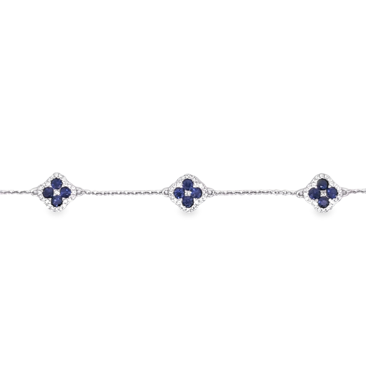 Sapphire & Diamond Clover Bracelet