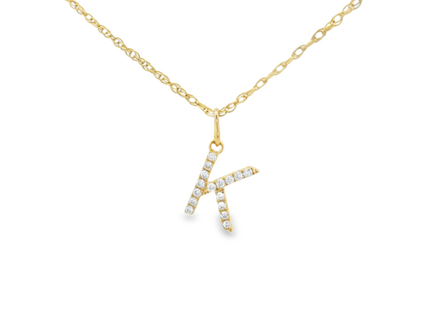 DIAMOND INITIAL 'K' PENDANT