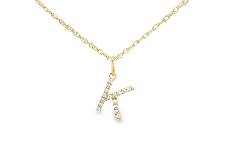 DIAMOND INITIAL 'K' PENDANT