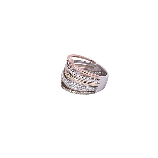 ARYA'S COLLECTION - MULTI STONE TRI COLOR RING