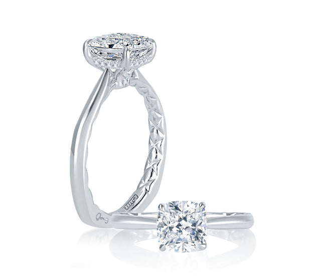 A Jaffe - Hidden Halo Diamond Engagement Ring Setting