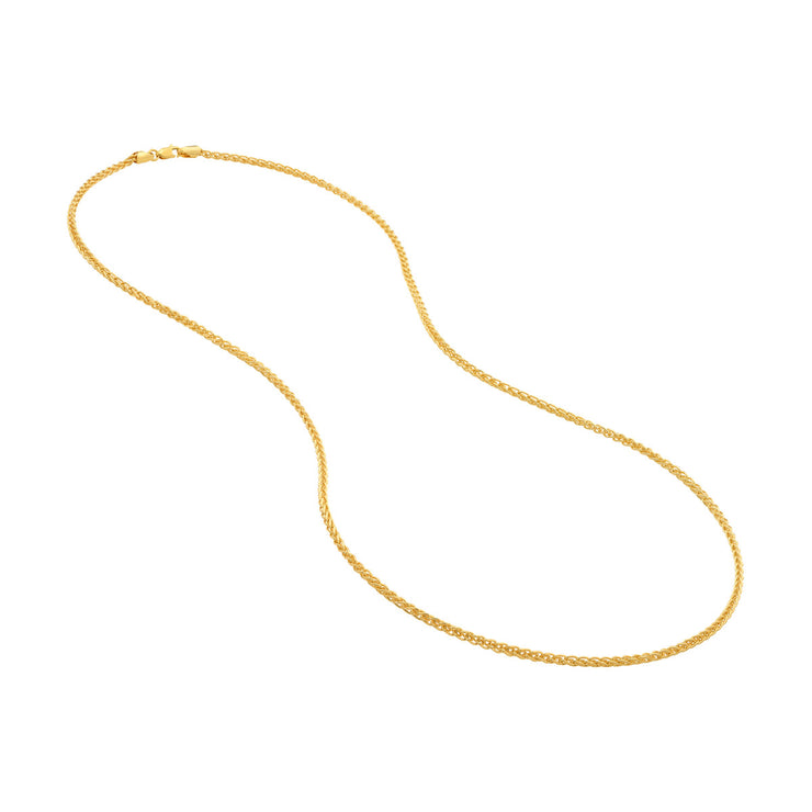 YELLOW GOLD ROUND WHEAT CHAIN 22"