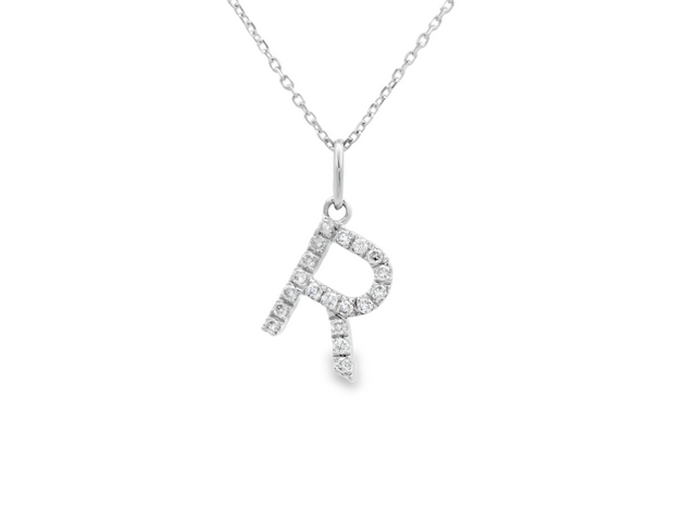 DIAMOND INITIAL 'R' PENDANT