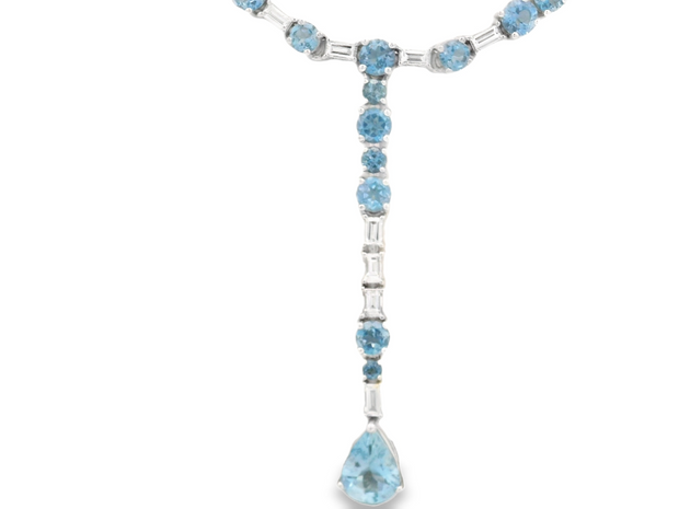 Aquamarine & Diamond Necklace