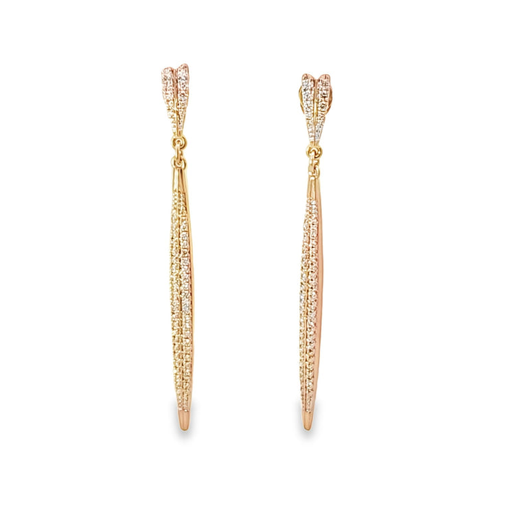 DIAMOND TAPERED BAR DANGLE EARRINGS