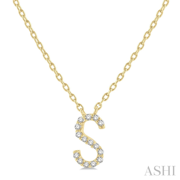 Ashi - 'S' Diamond Initial Pendant