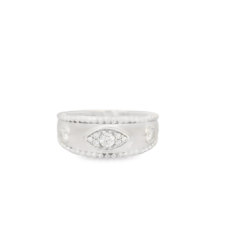 Matte East West Illusion Marquise Diamond Ring