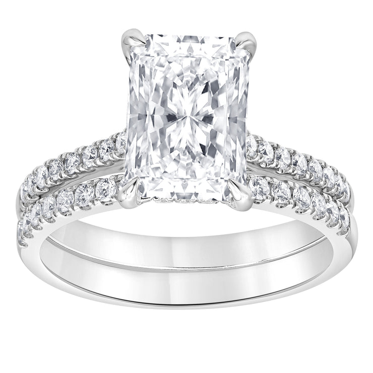 DIAMOND WEDDING SET - 3 CT RADIANT CENTER