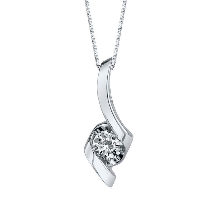 Diamond Solitaire Twist Pendant