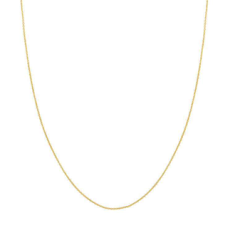 YELLOW GOLD OPEN DIAMOND-CUT CABLE CHAIN 20"