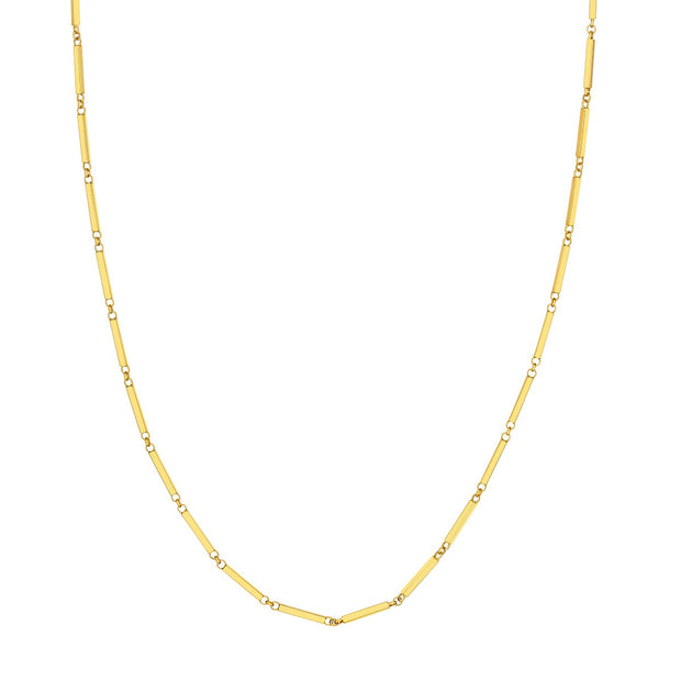 GOLD STATION BAR CHAIN 18"