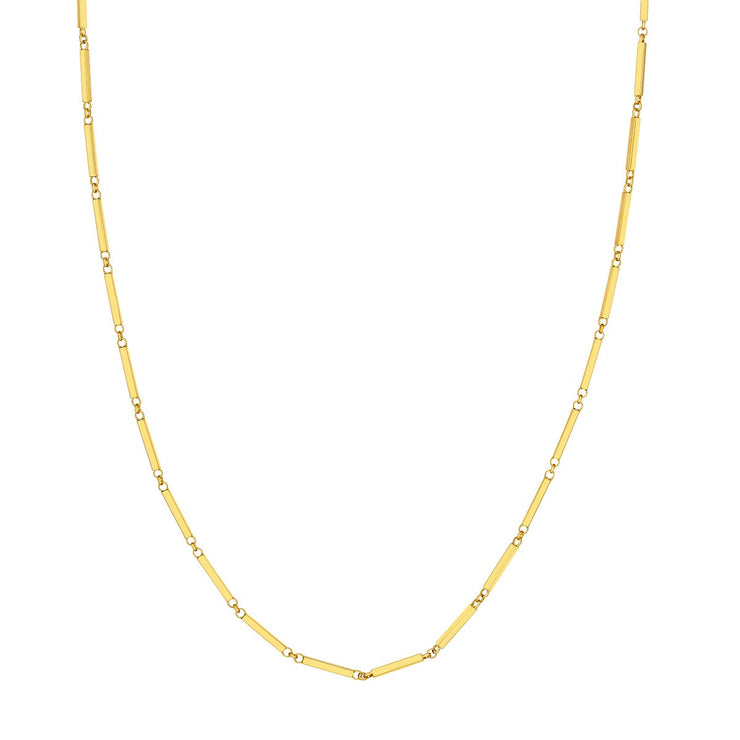 GOLD STATION BAR CHAIN 18"