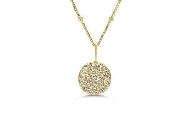 Charm & Chain Necklace Pavé Disk