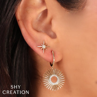 Shy Creation - Diamond Star Post Earrings