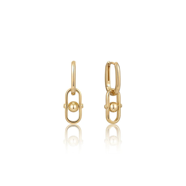 ANIA HAIE - GOLD ORB LINK DROP EARRINGS