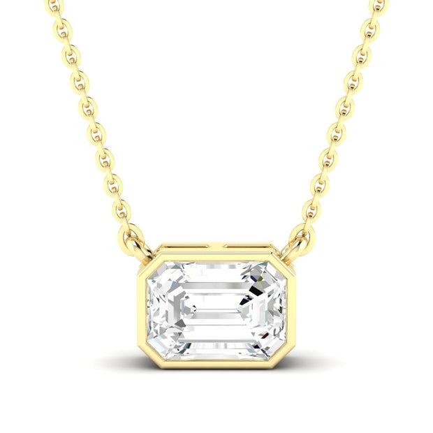 Emerald Cut Diamond Solitaire Pendant