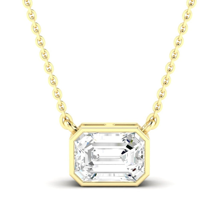 Emerald Cut Diamond Solitaire Pendant