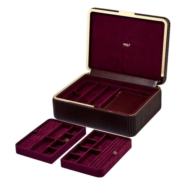 Wolf - Bella Large Jewelry Box - Bordeaux