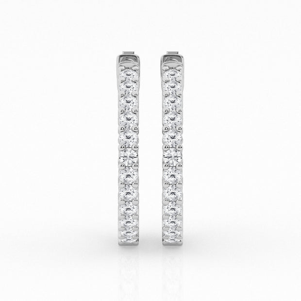 IN & OUT DIAMOND HOOP EARRINGS