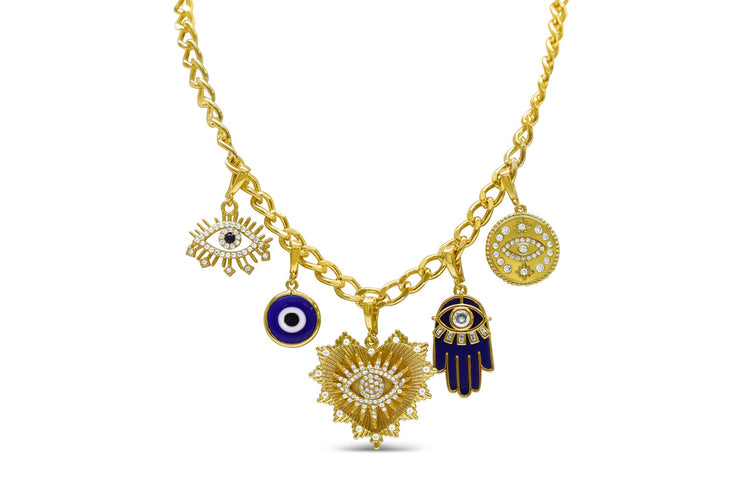 CHARM ERA -Eye Am Watching Pre-made Charm Necklace