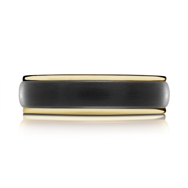 ?BLACK CARBON FIBER, GOLD & TANTALUM MARDINI WEDDING BAND