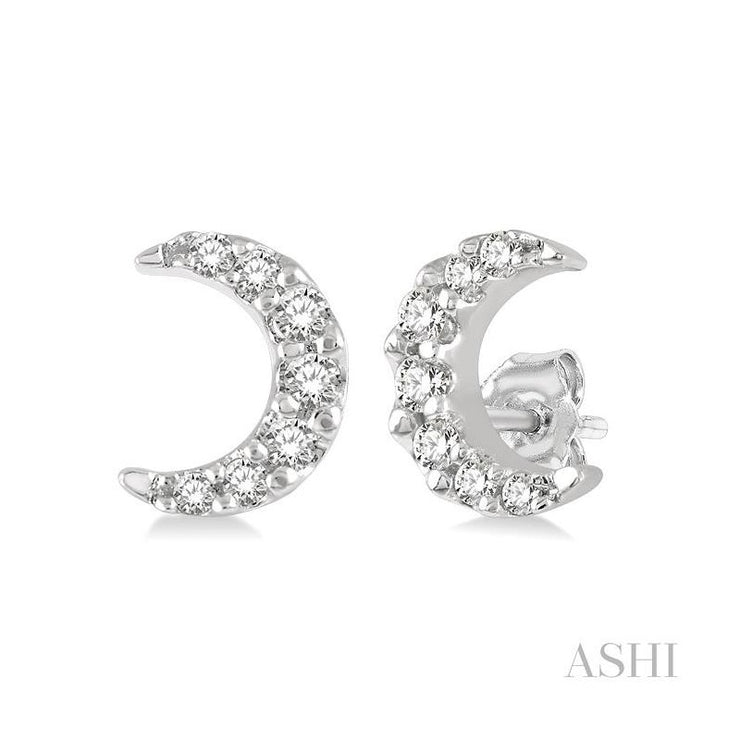 ASHI - DIAMOND MOON EARRINGS