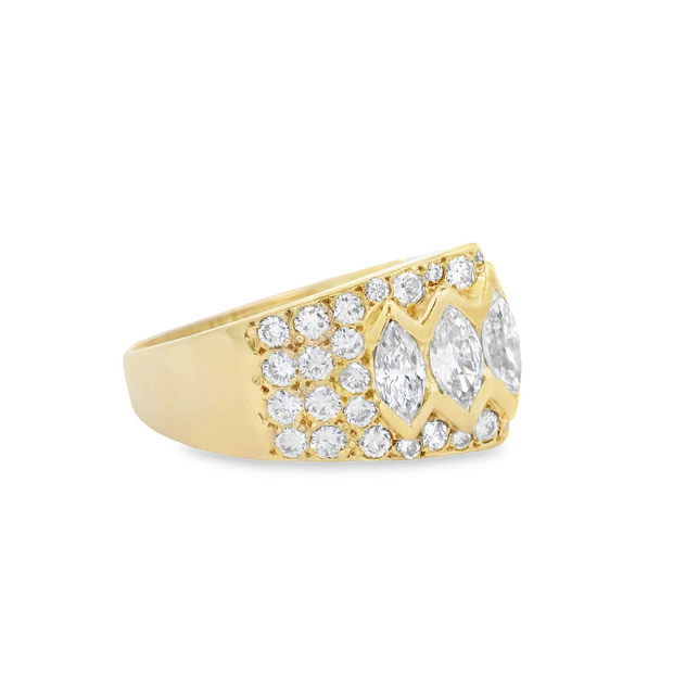 Pointed 5 Stone Marquise Diamond Ring
