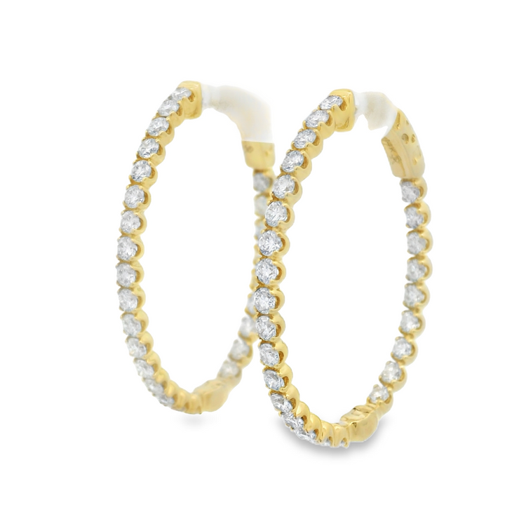 DIAMOND OVAL IN & OUT HOOP EARRINGS