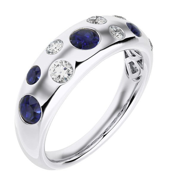 Sapphire & Diamond Dome Ring