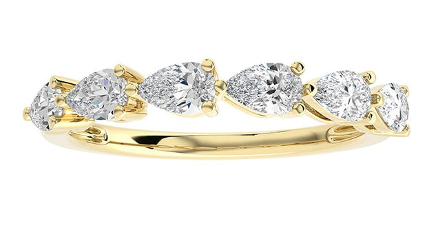 East West Pear Shaped Diamond Band