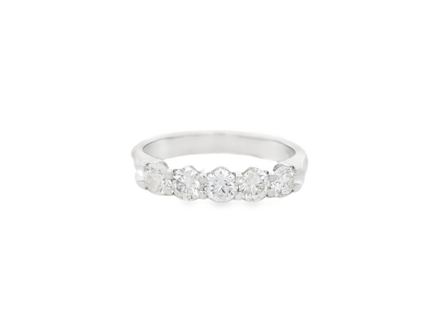 5 Stone Diamond Wedding Band – 3/4 Ct