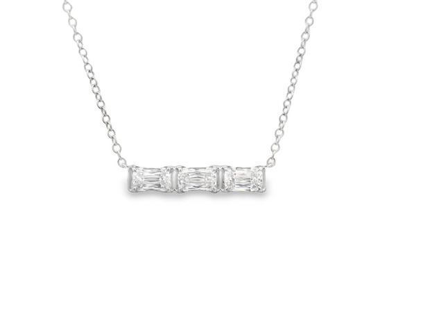 Emerald Diamond Bar Pendant