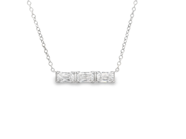 Emerald Diamond Bar Pendant