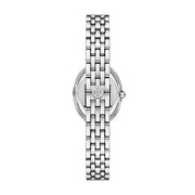 Tory Burch - Oval Watch Silver With Blue Dial & Pave Crystals