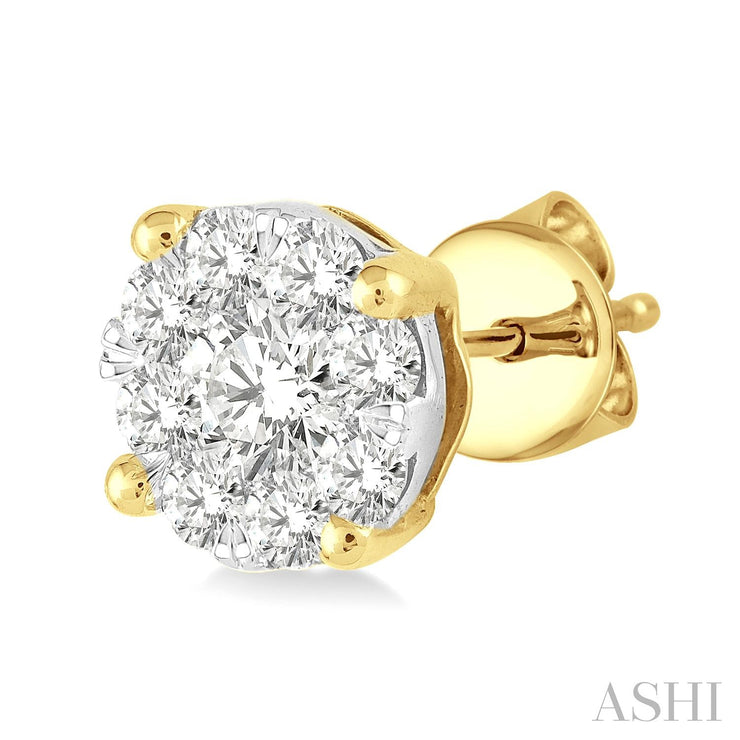 Ashi - "Lovebright" Diamond Cluster Stud Earrings - 1/2 Ct