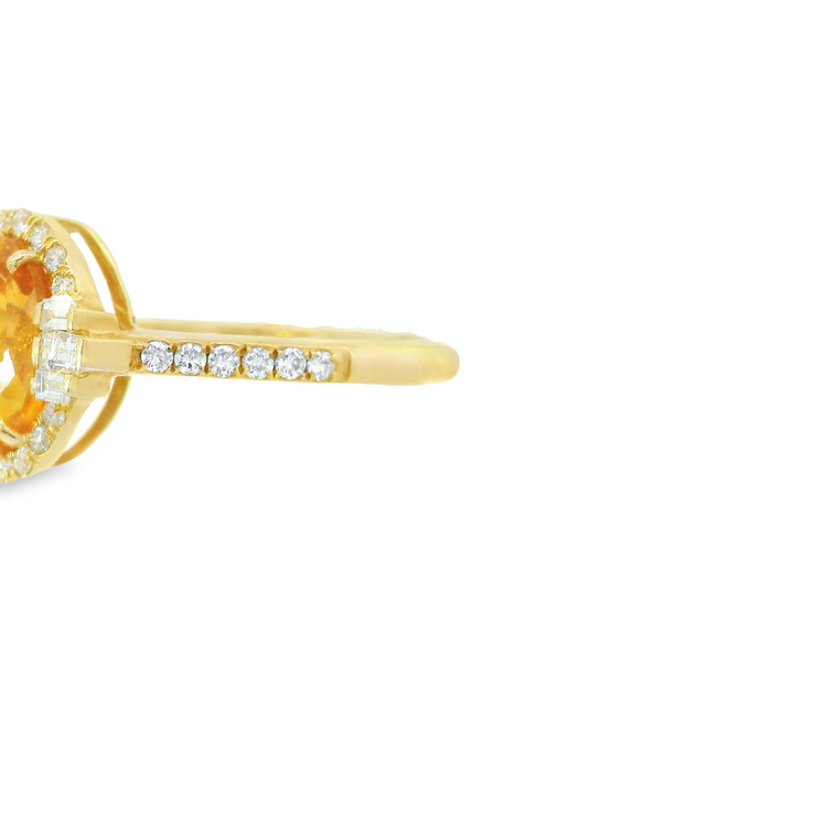 ORANGE GARNET & DIAMOND RING