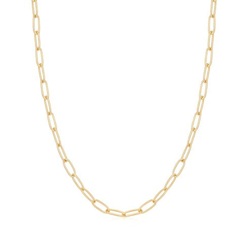 ANIA HAIE - GOLD PLATED PAPERCLIP LINK CHARM CHAIN NECKLACE