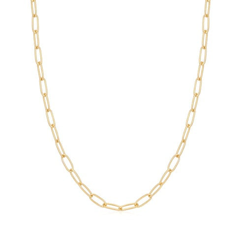 ANIA HAIE - GOLD PLATED PAPERCLIP LINK CHARM CHAIN NECKLACE