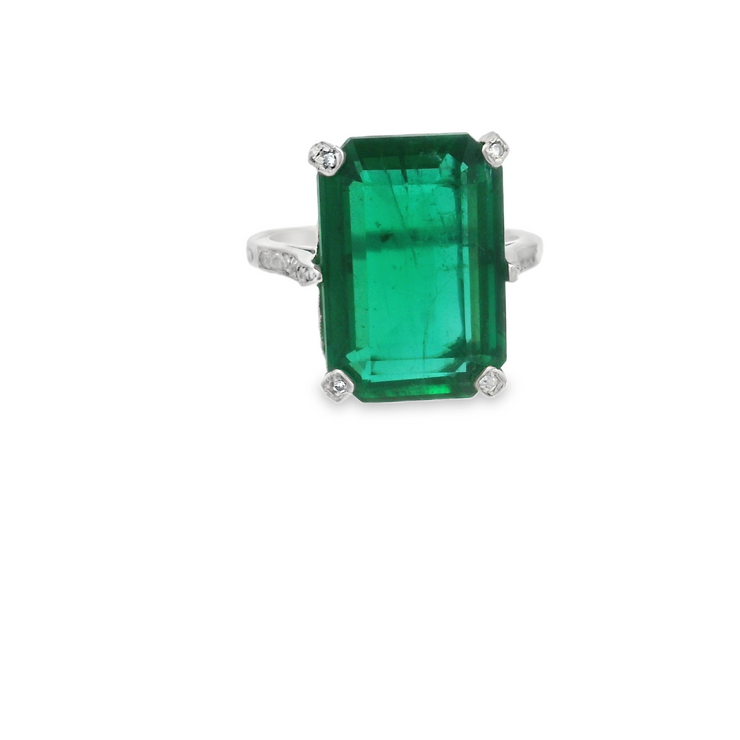 Antique Art Deco Emerald Ring - 7 Ct