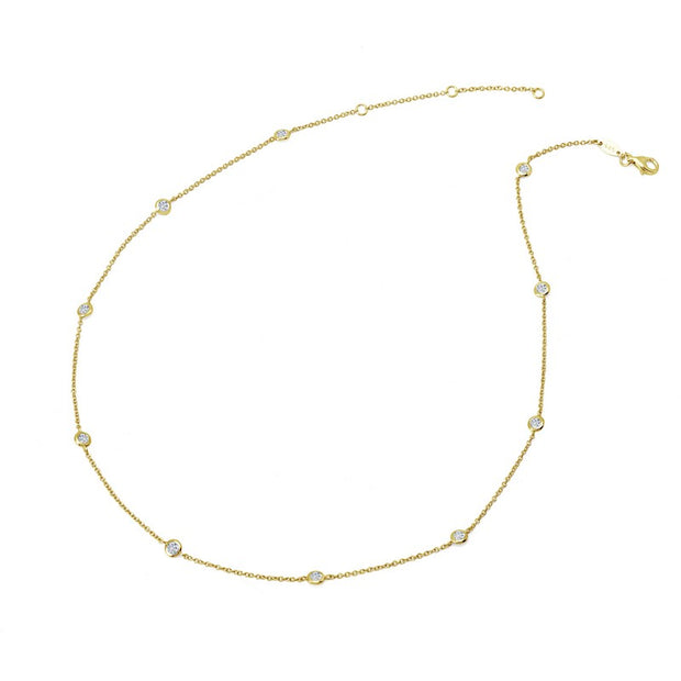 LAFONN - GOLD PLATED STERLING SILVER DIAMONDS BY THE YARD STYLE NECKLACE