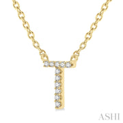 Ashi - 'T' Diamond Initial Pendant