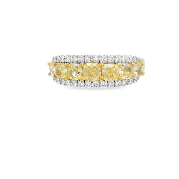 Yellow & White Diamond Band - 2 Ct