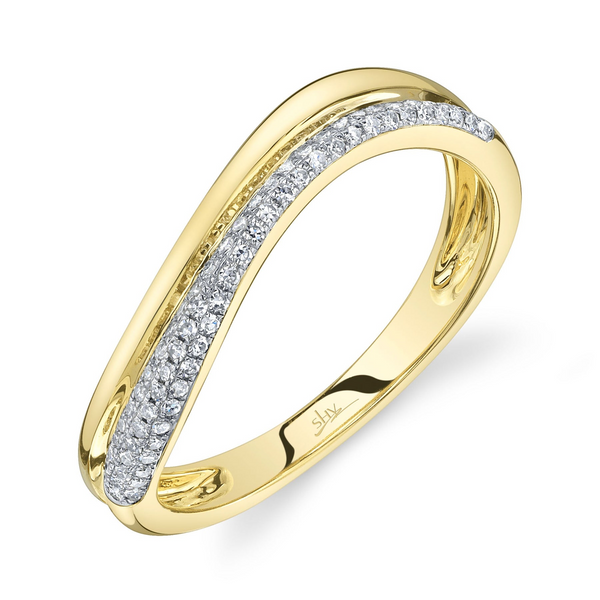 Siebke Hoyt Round Diamond Two Row Wave Fashion Ring in 14K Yellow Gold (0.15ctw)