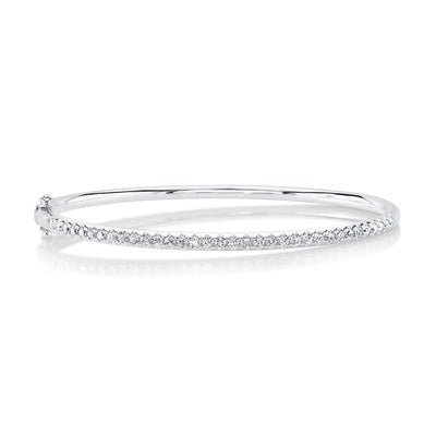 Siebke Hoyt Round Diamond Pave Bangle Bracelet in 14K White Gold (0.88ctw)