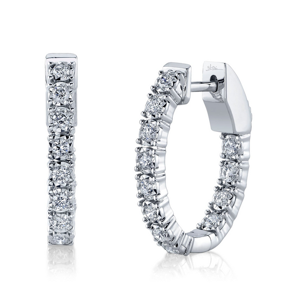 Siebke Hoyt Inside Out Oval Diamond Hoop Earrings in 14K White Gold (0.47ct)