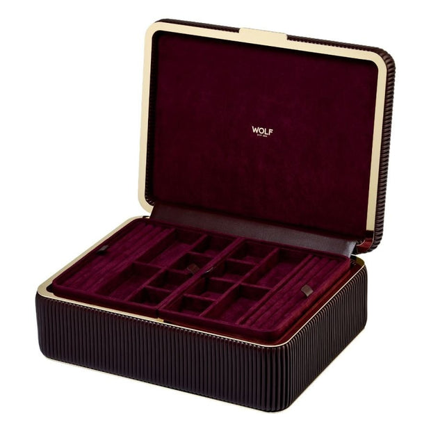 Wolf - Bella Large Jewelry Box - Bordeaux