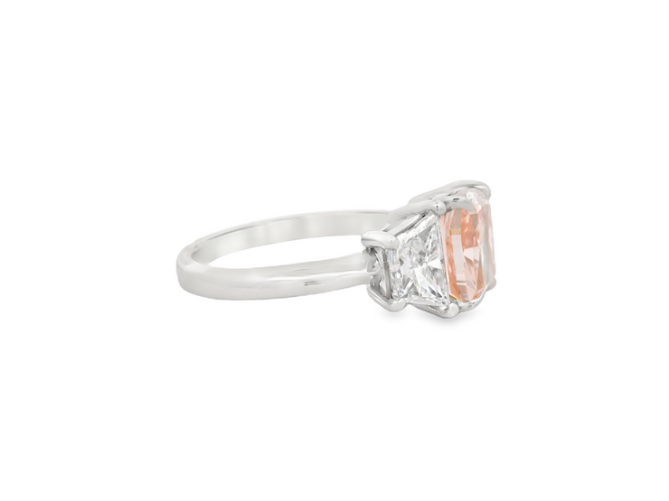 Pink Diamond 3 Stone Ring