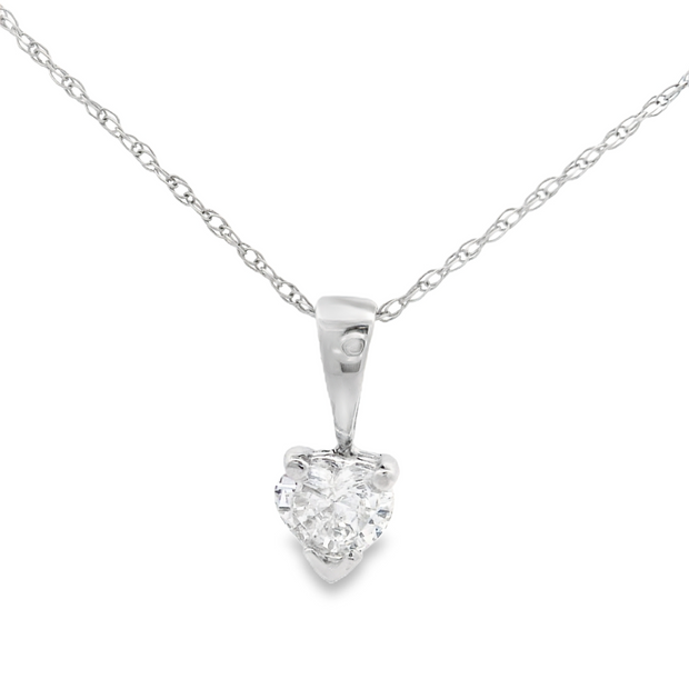 Heart Diamond Solitaire Pendant