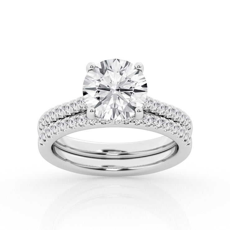 DIAMOND WEDDING SET - 2 CT ROUND CENTER